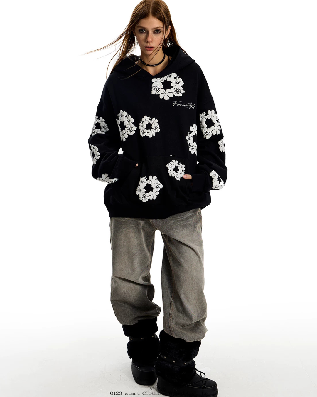 Floral Full-Print Hoodie  ZTS0022