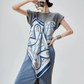 Printed Scarf Layered-Style Dress FER0291