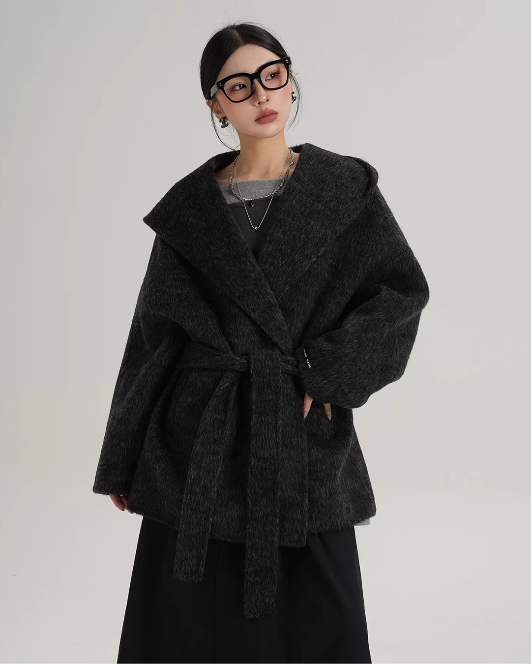 Open Collar Long Coat SRS0414