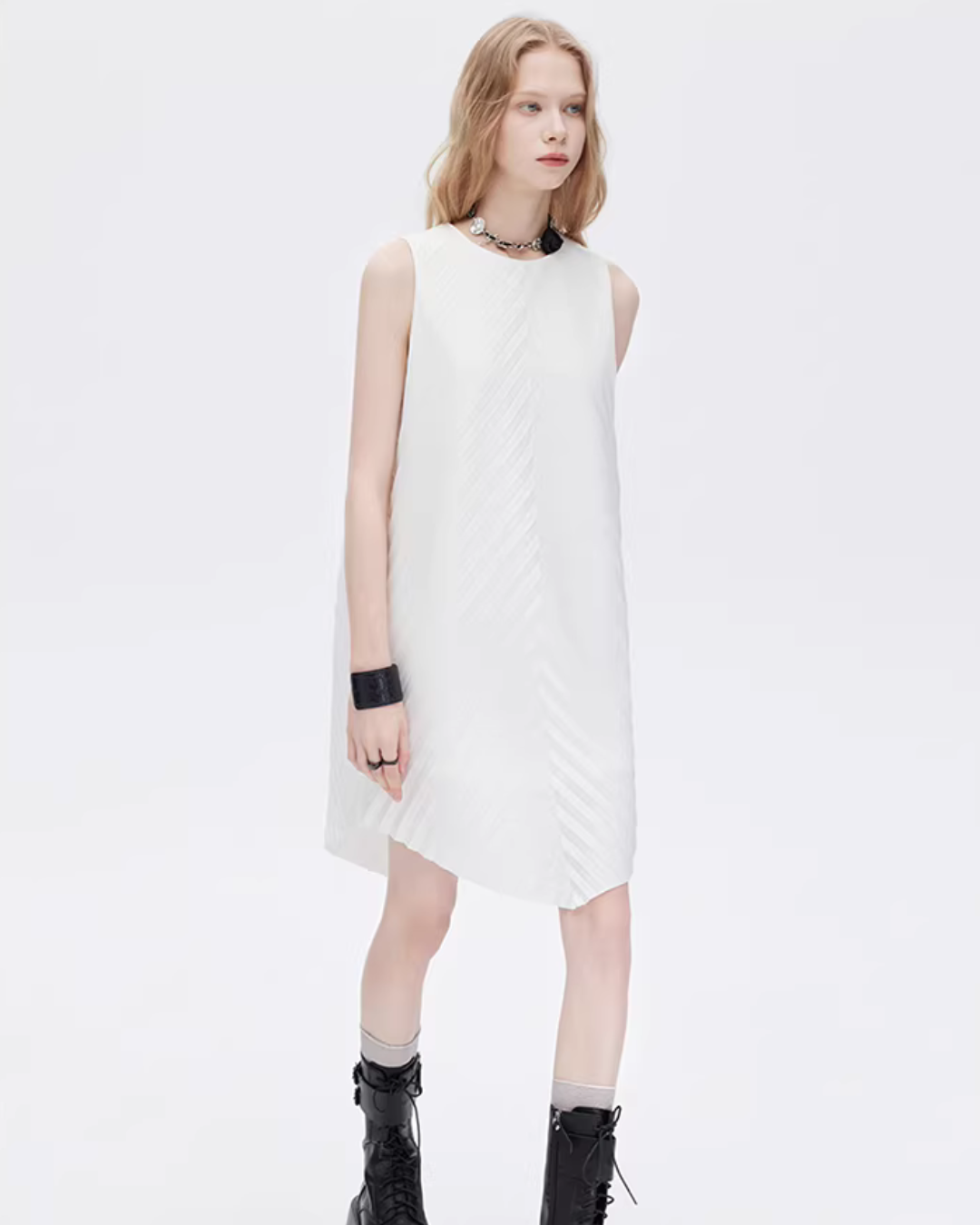 Bias Stitch Sleeveless Dress SHN0047