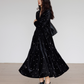 V-Neck Velour Elegant Dress VAS0141