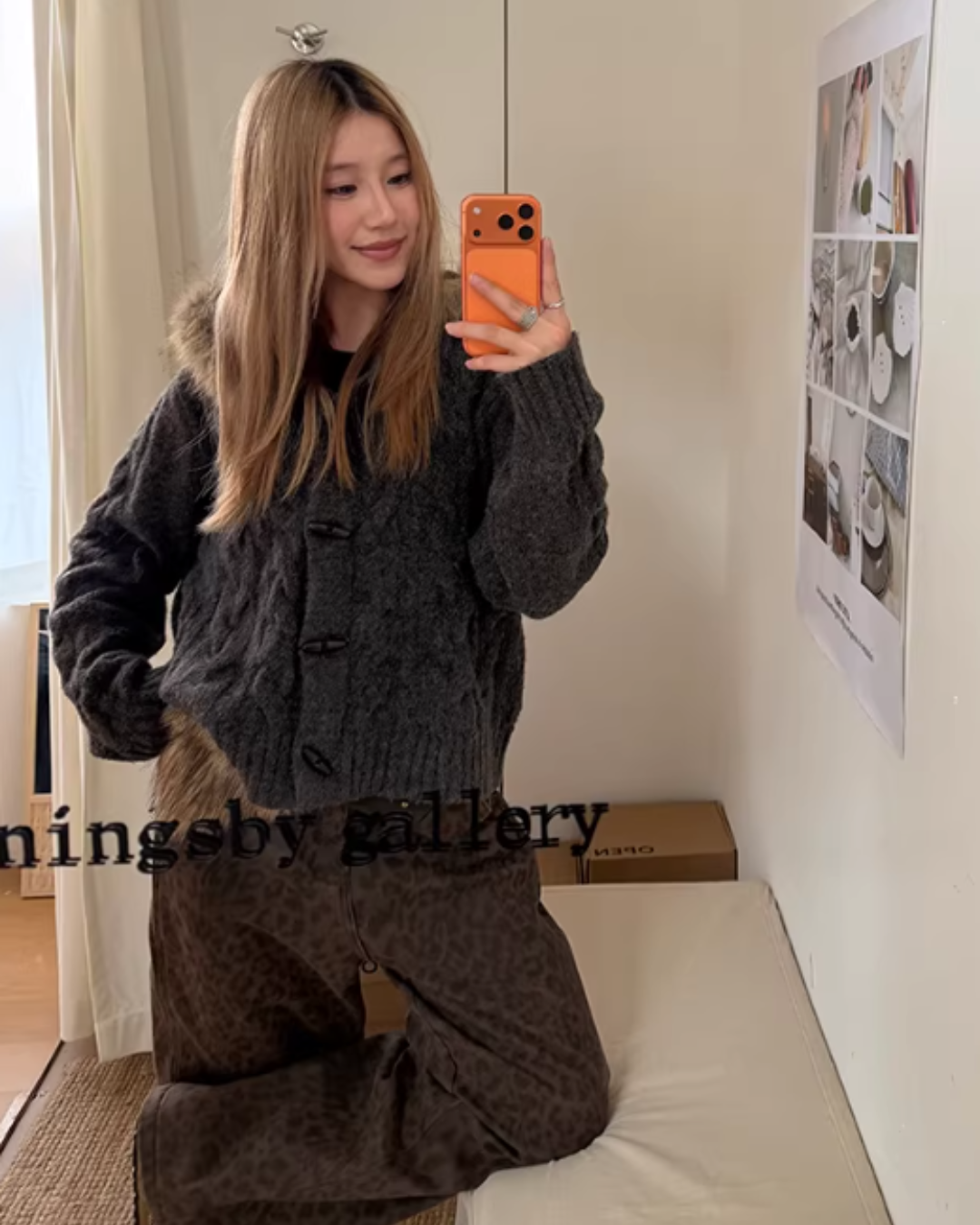 Fur Hood Knit Jacket CYE0098