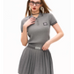 Polo Rib Knit Top / Pleated Skirt MDB0001