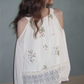 Off-Shoulder Floral Embroidered Top USY0001