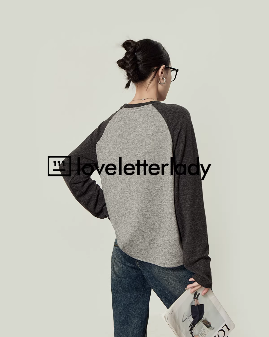 Gray Crew Neck Top LLA0598