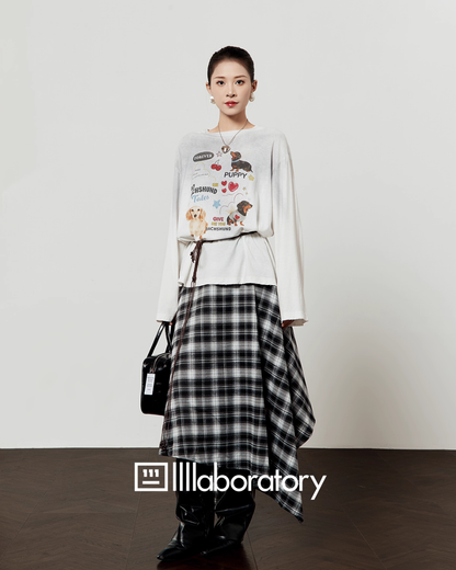 Long-Sleeve Top / Paid Long Skirt / Caramel Blouson  LLA0551