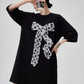 Dot Ribbon Docking Mini Dress FER0234