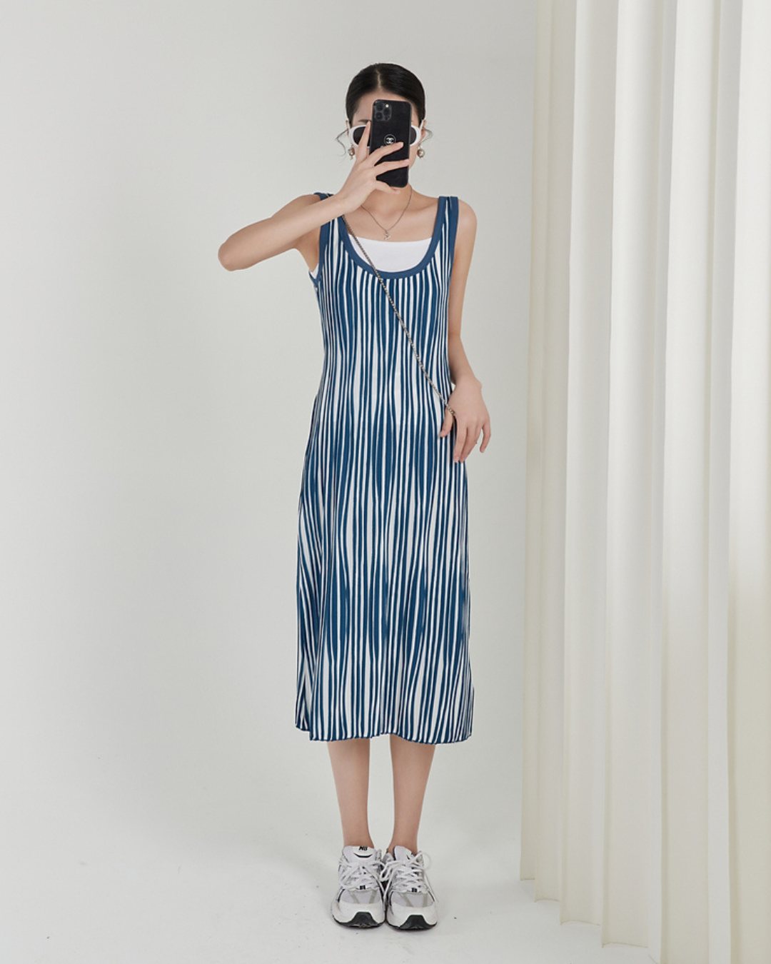 Striped Knitted Slip Dress LLA0105