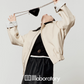 Beige Casual Short Jacket / Trapezoid Mini Skirt LLA0527