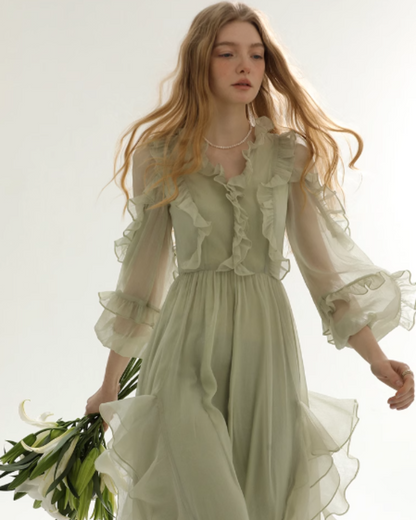 Mint Green French Dress SNT0003