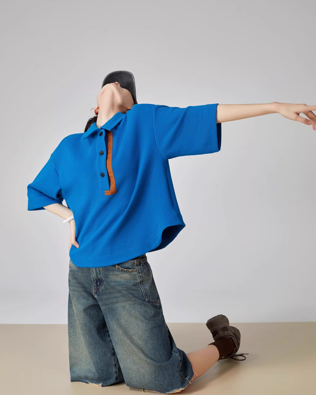Color-Block Retro Polo Shirt FER0077