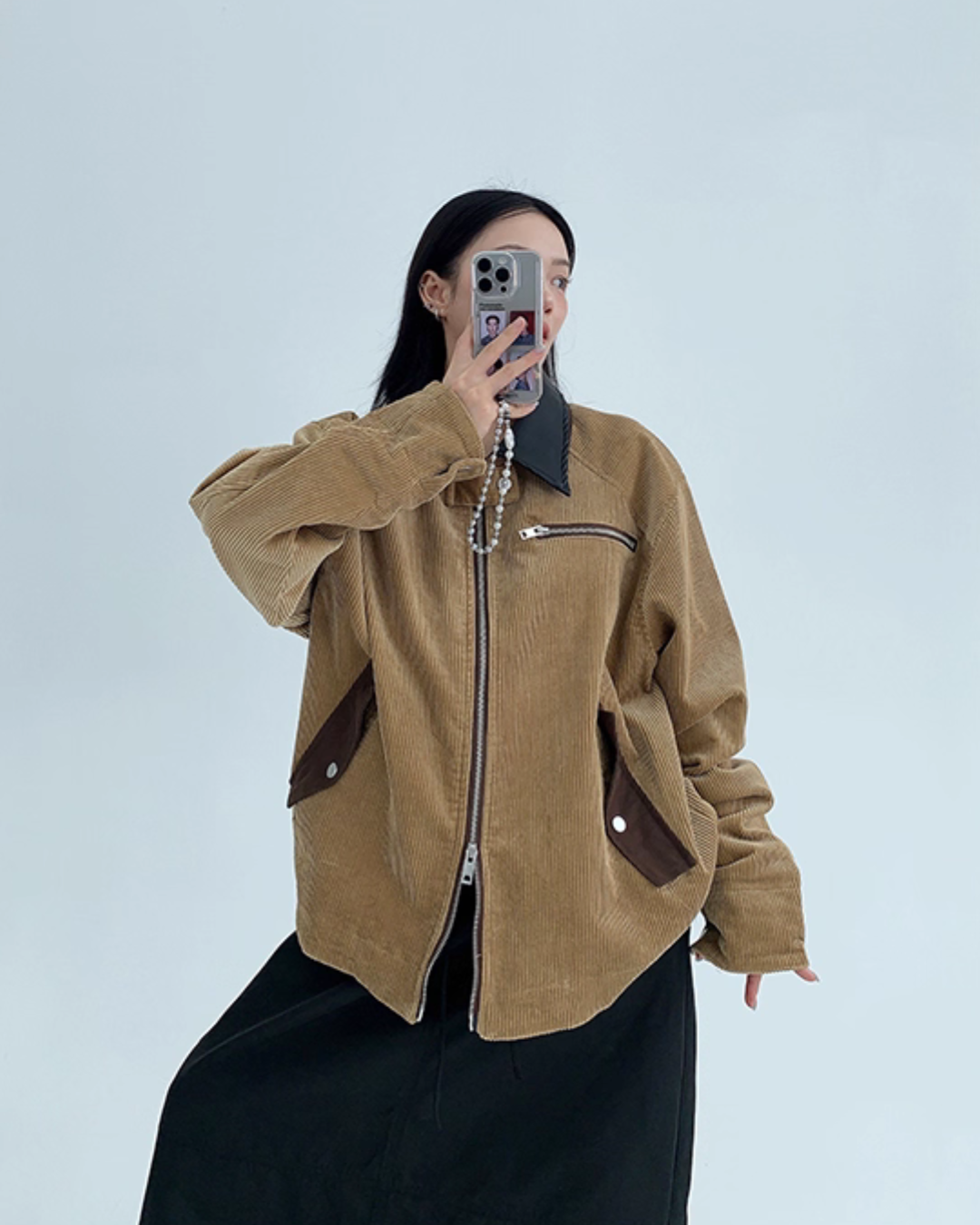 Double Zip Corduroy Jacket YLS0894