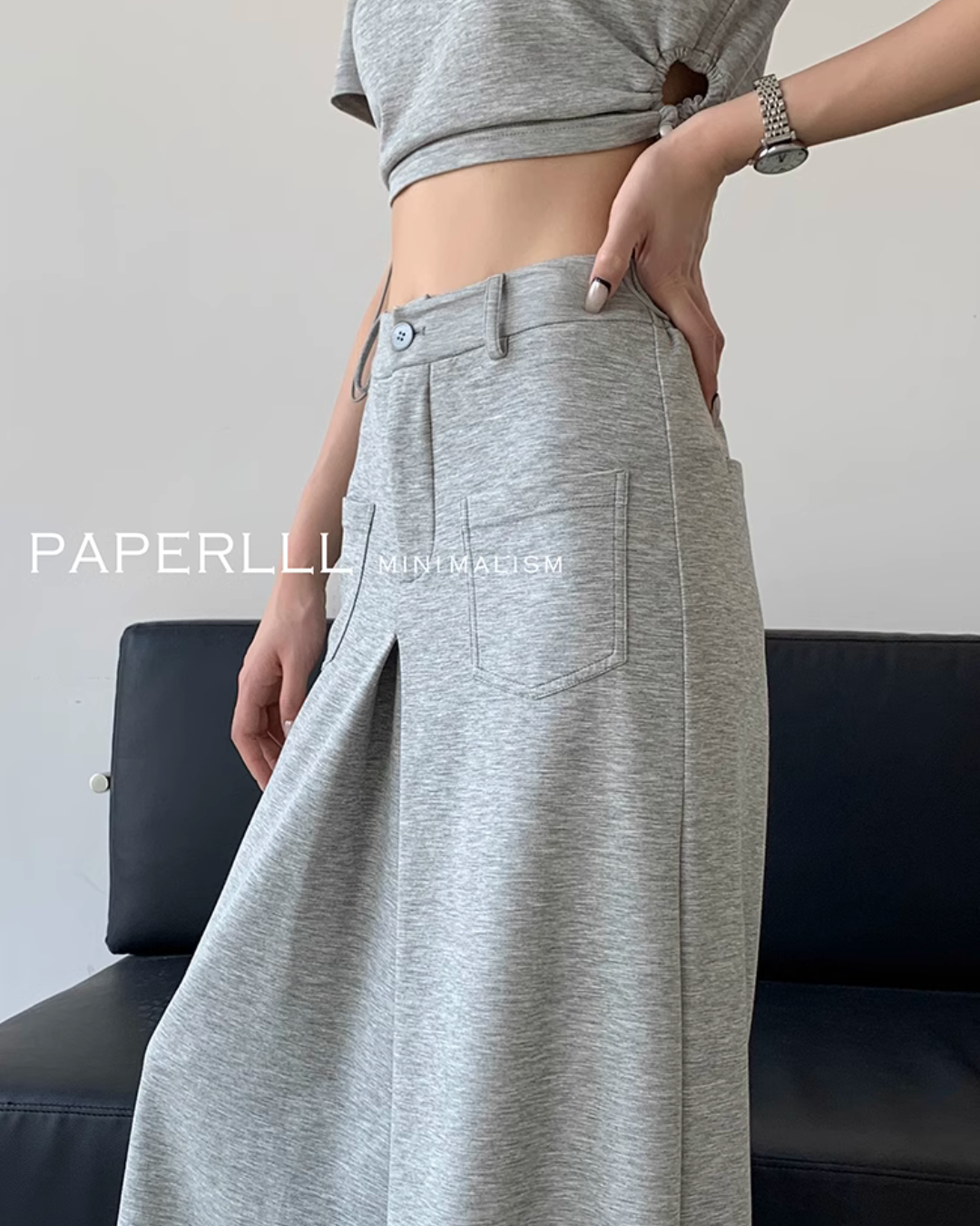 Drost Cropped Tops / High Waisted Wide Sweatpants PPR0004