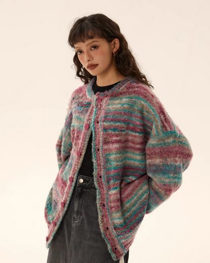 Border Gradation Knit Cardigan EZK0045