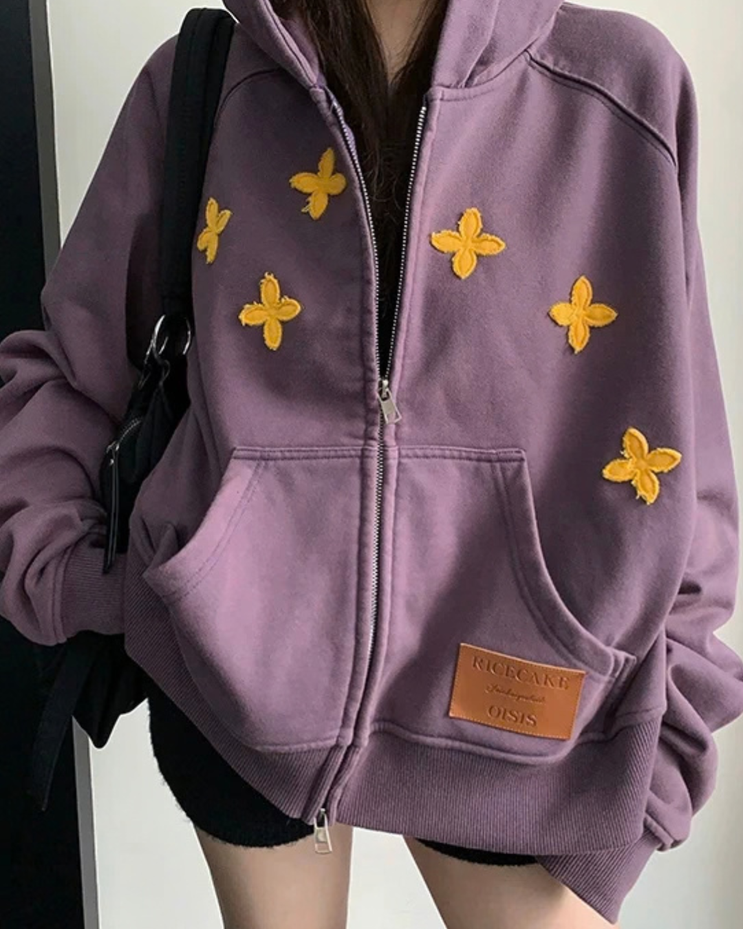Patch Embroidered Distressed Hoodie  YLS1047