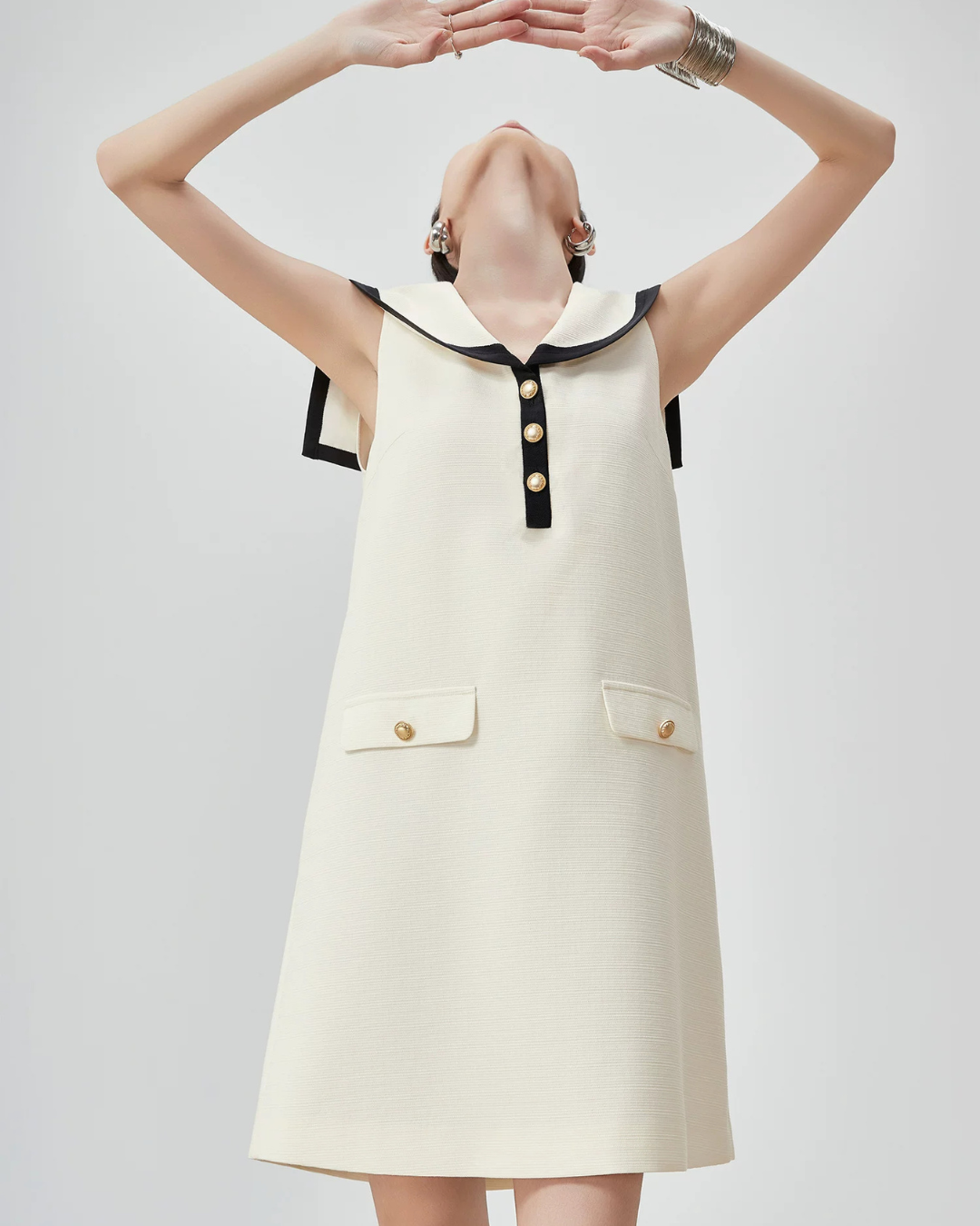 Sailor Collar Sleeveless Mini Dress FER0273