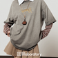 Vintage Gray T-Shirt / Light Brown Pleated Skirt LLA0509