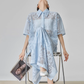 Panel Lace Color Shirt / Ornament Panel Lace Skirt FER0107
