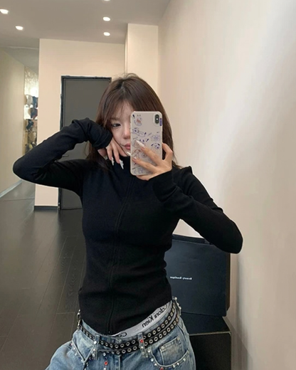 Cropped Slim Zip Jacket YLS1049