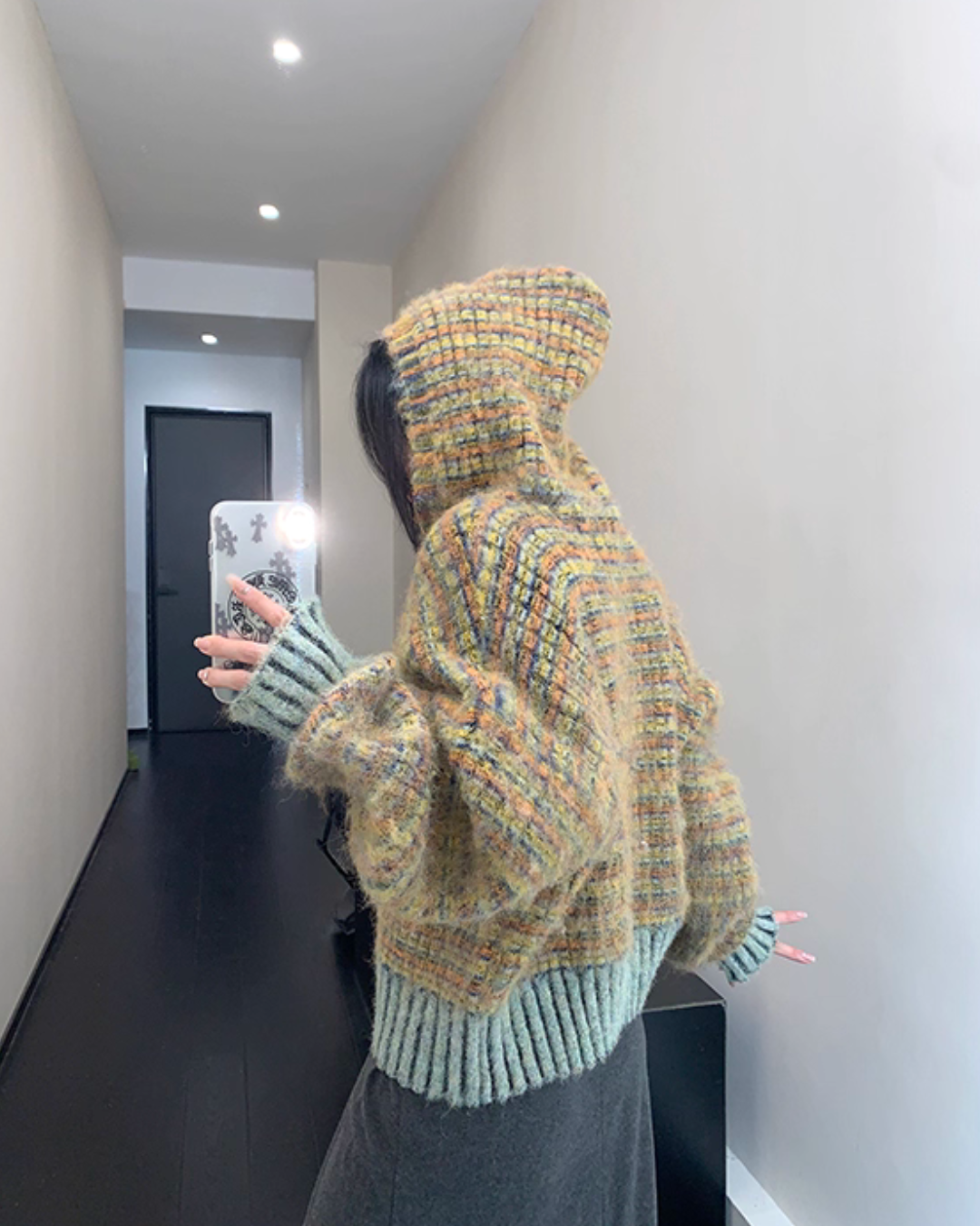 Retro Brushed Knit Hoodie YLS1004