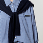 Blue Check Long Sleeve Shirt / Relaxed Mini Skirt LLA0513