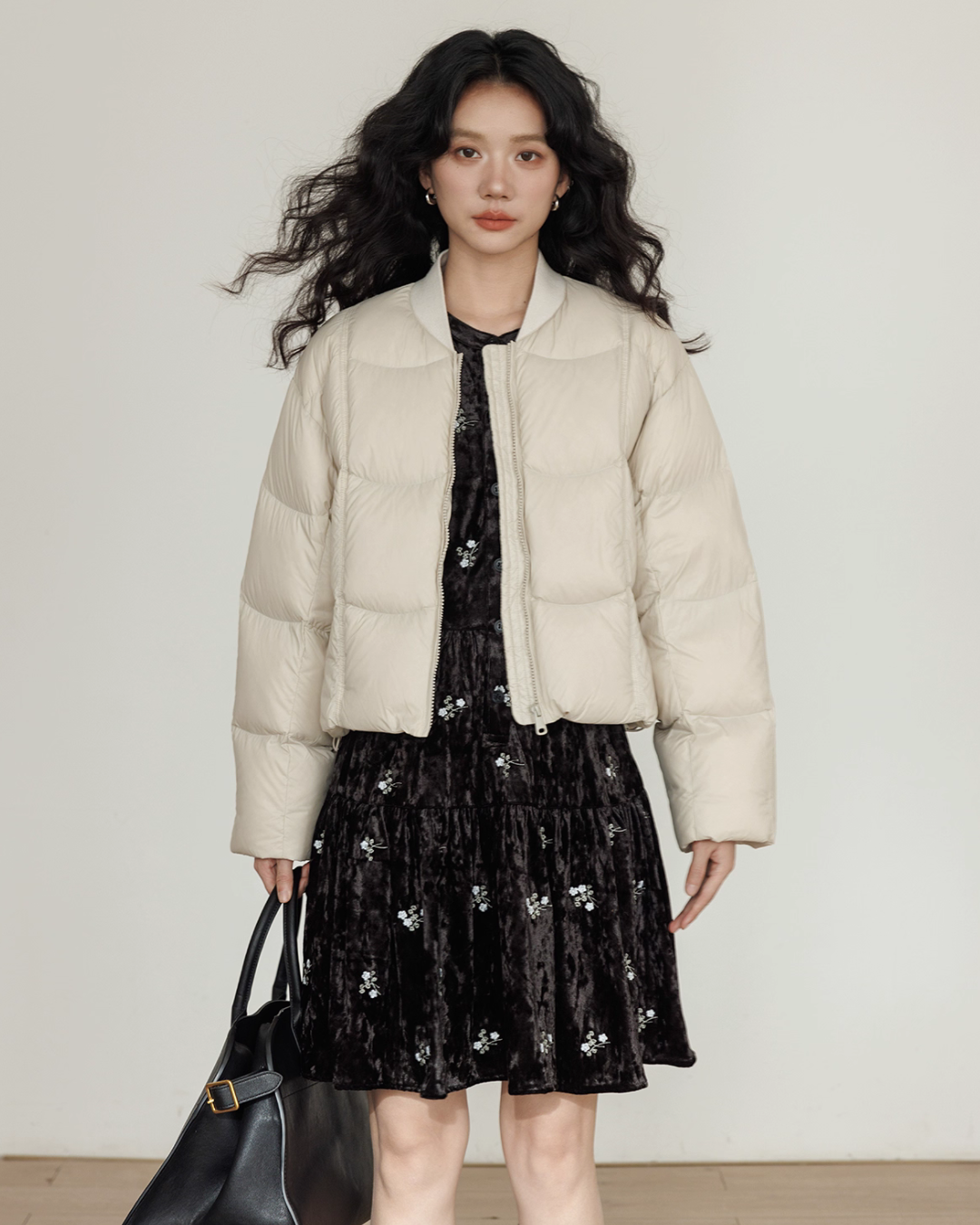 Crew Neck Short Puff Jacket VAS0176