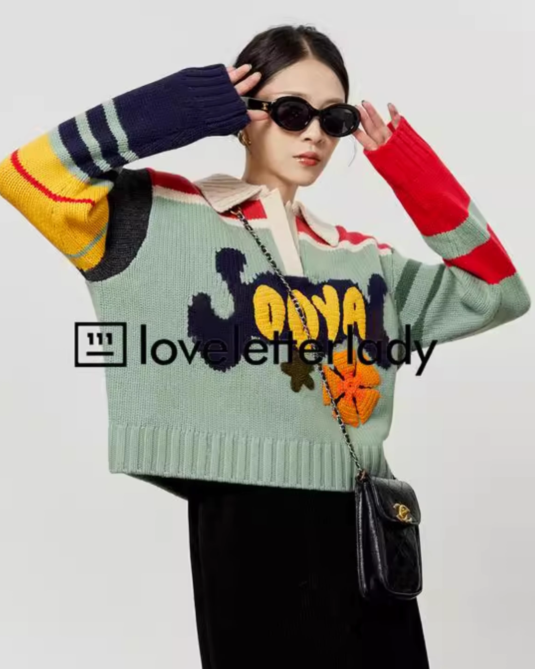 Retro Contrast Stitch Knit  LLA0341