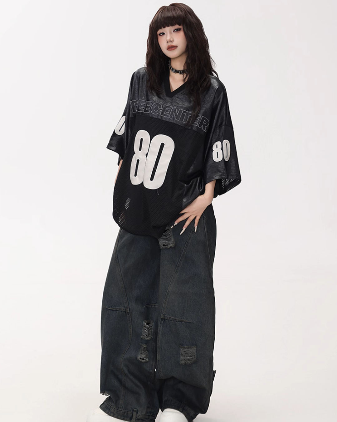 Vintage Washed Loose Wide Jeans FEC0001