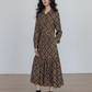 Retro Paid Flare Long Dress VAS0160