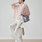 Sheer Border Pattern Polo Sweater FER0351