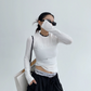 Slim Cropped Long Sleeved T-Shirt YLS0449