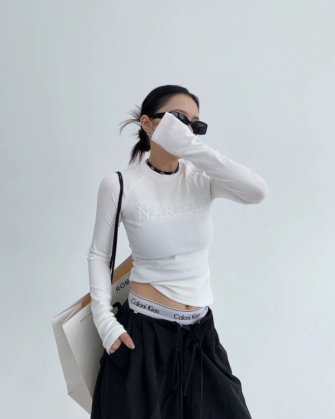 Slim Cropped Long Sleeved T-Shirt YLS0449