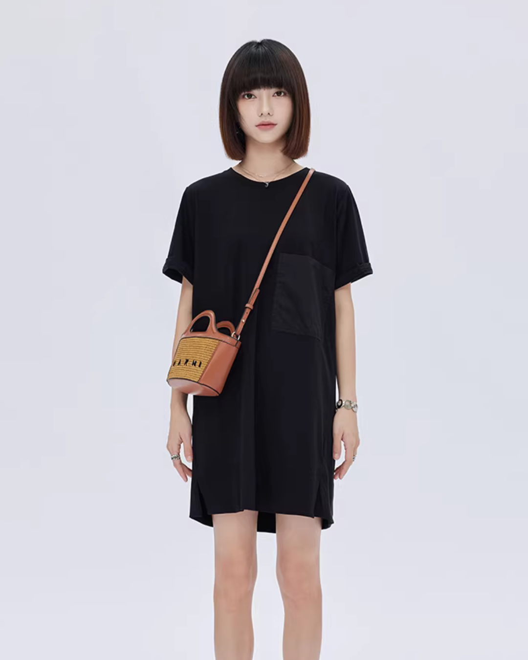 Casual Pocket Loose T-Shirt Dress SHN0011