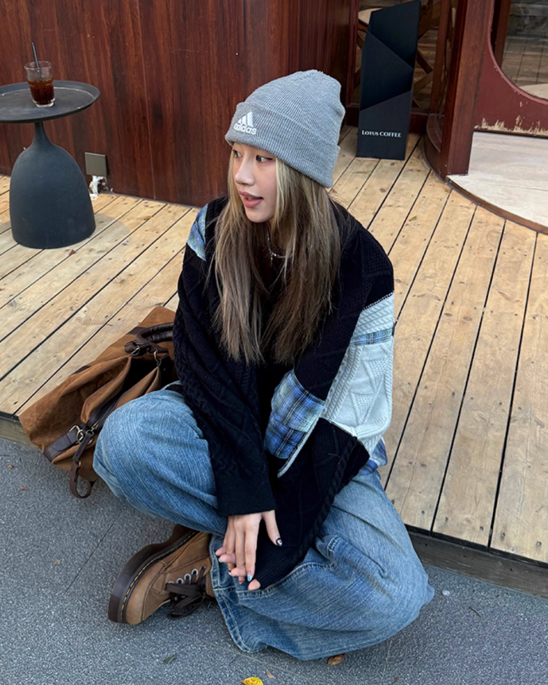 Color Blocking Design Plaid Sweater CYE0033
