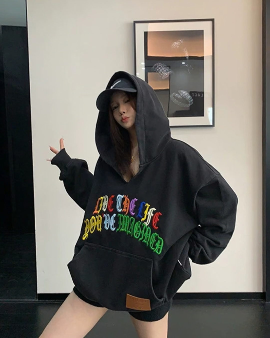 Key Neck Rainbow Logo Sweat Hoodie YLS1058