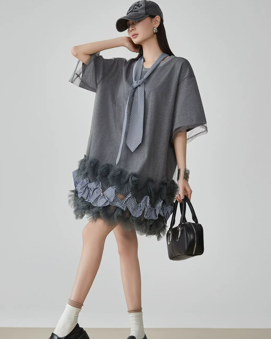 Hem Mesh Tulle Dress FER0159
