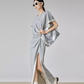 Gray Irregular Short-Sleeve Dress FER0049