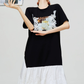 Mixed Material Docking Dress FER0299