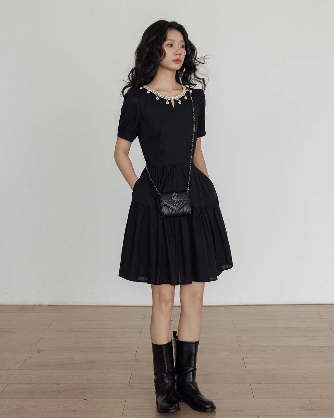 Round Neck Linen Dress VAS0131