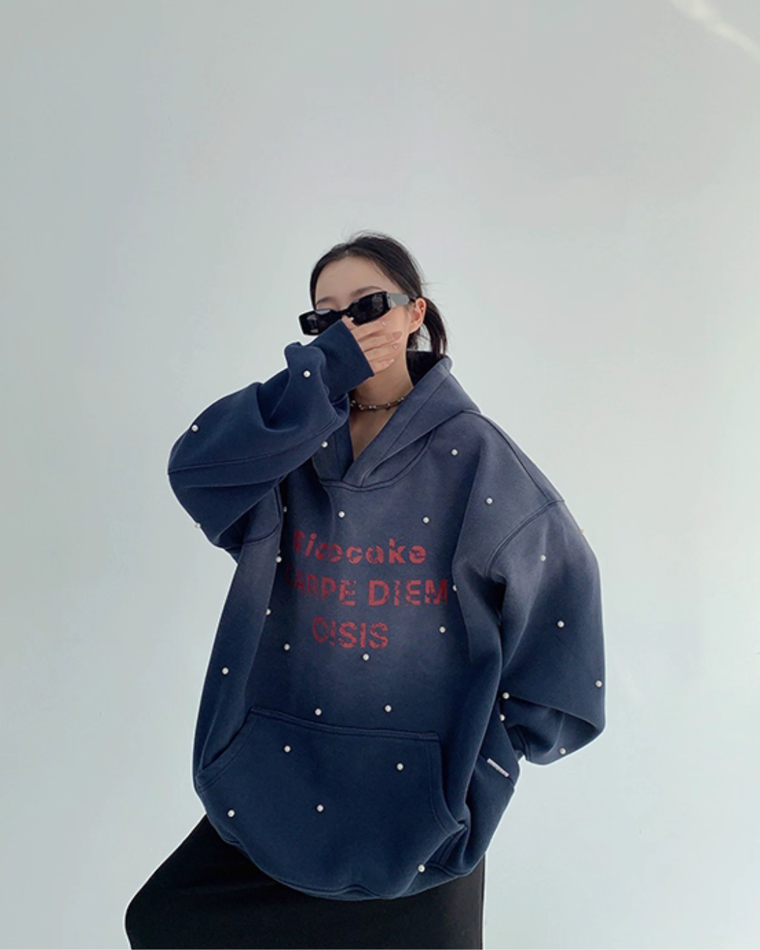 Gradient Studded Sweatshirt Hoodie YLS0987