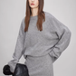 Sheep Wool Pullover Knit Top / Waist Short Skirt TEO0004