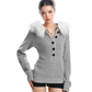 Fur Hood Half Button Knit BGS0014