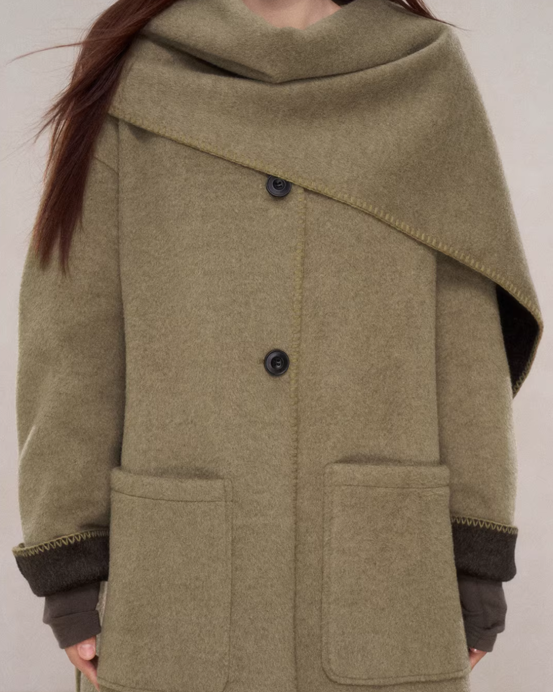 Scarf Collar Wool Coat WDB0004
