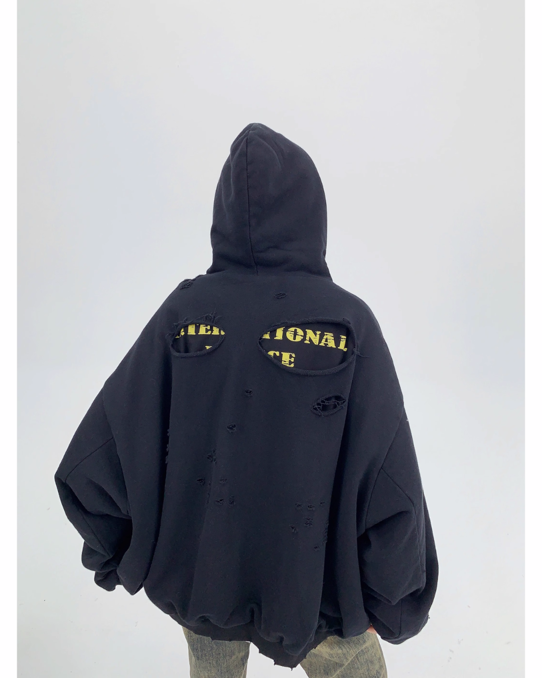 Damage Back Logo Zip Hoodie YLS0088