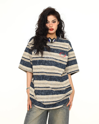 Multi Border Big T-Shirt WDZ0002