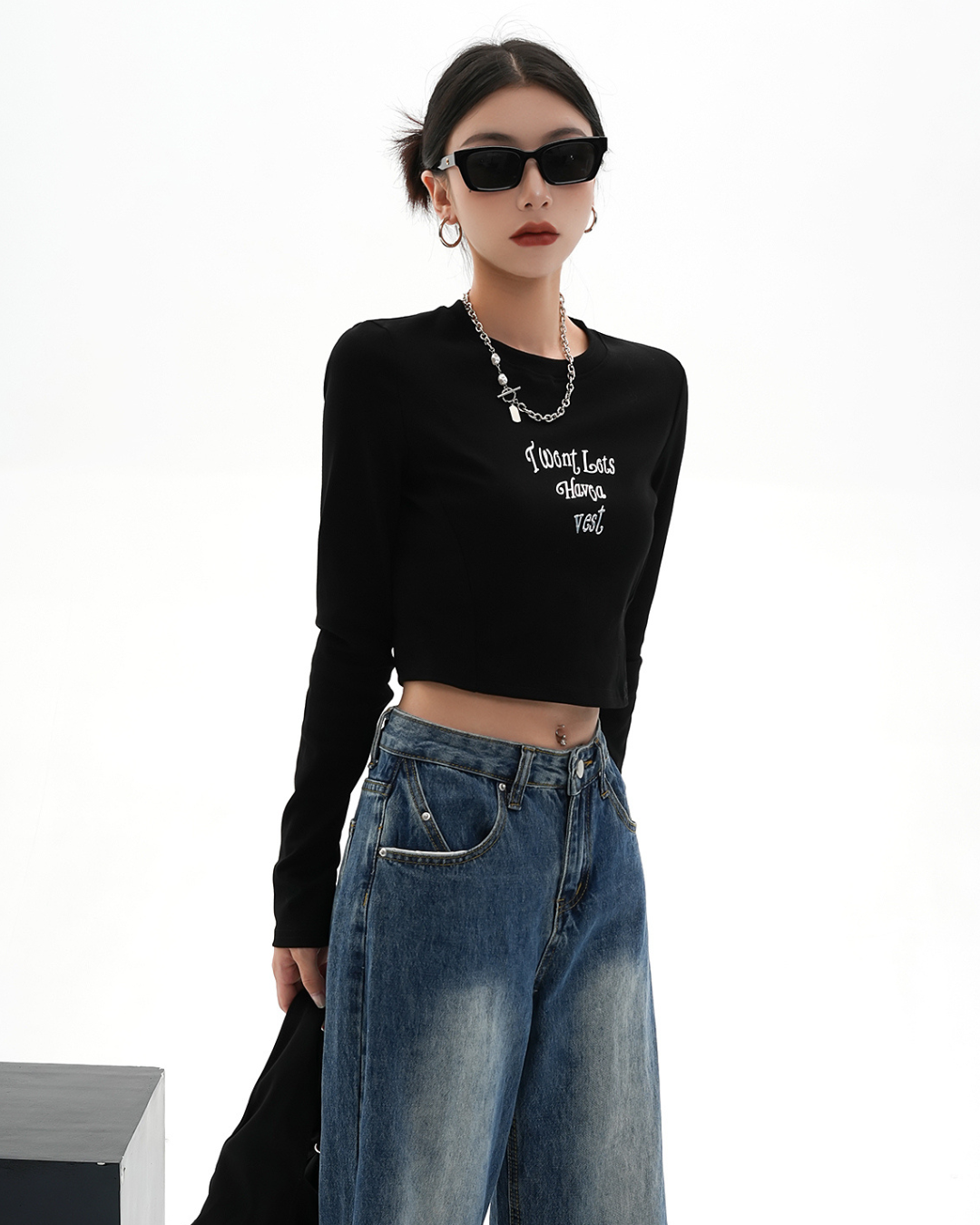 Cropped Logo Long T-Shirt SRS0014