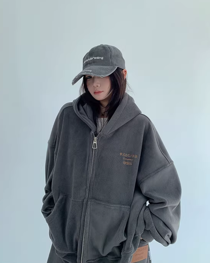 Fleece Zip-Up Hoodie / Fleece Wide Pants YLS1016