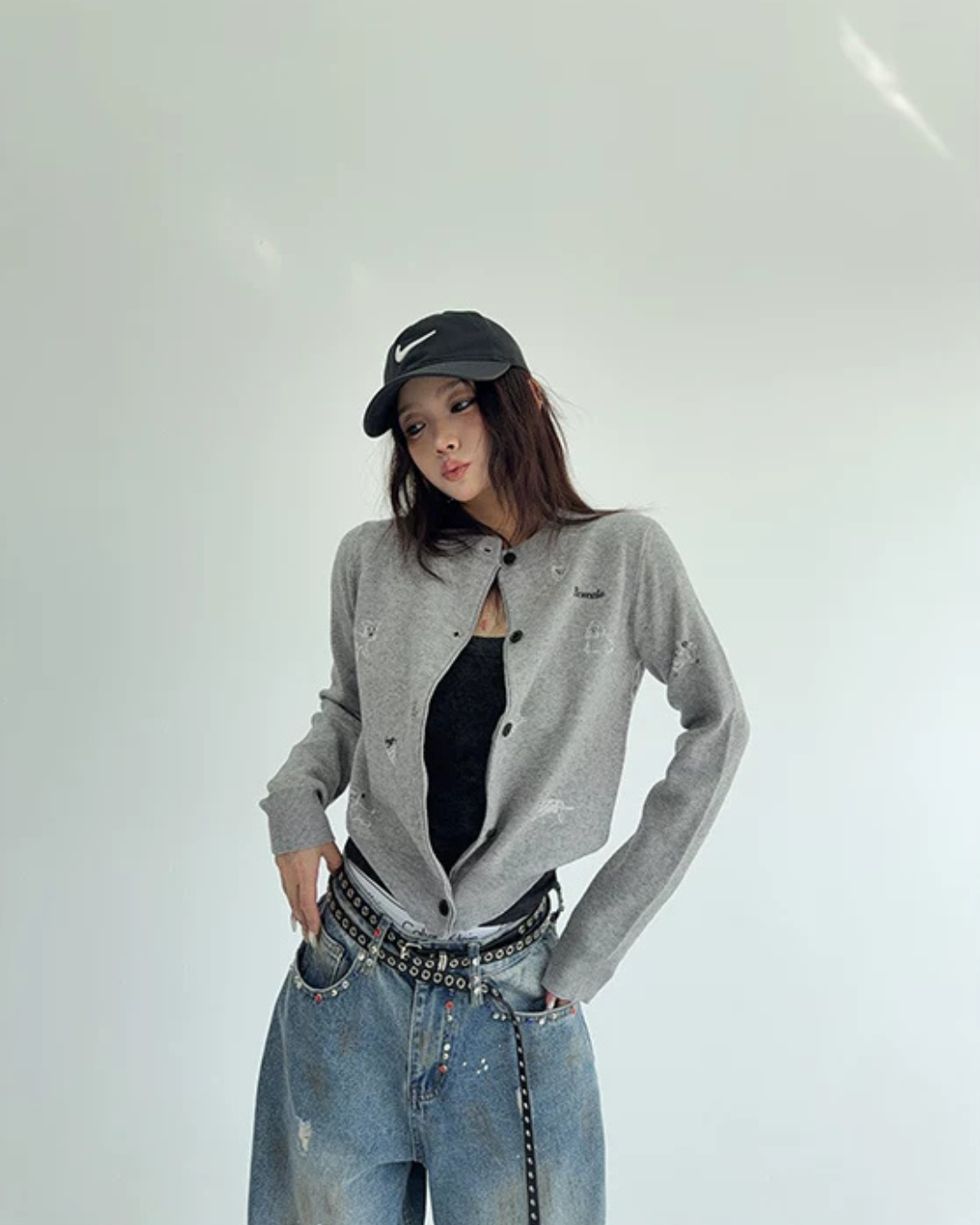 Round-Neck Knit Cardigan YLS1072