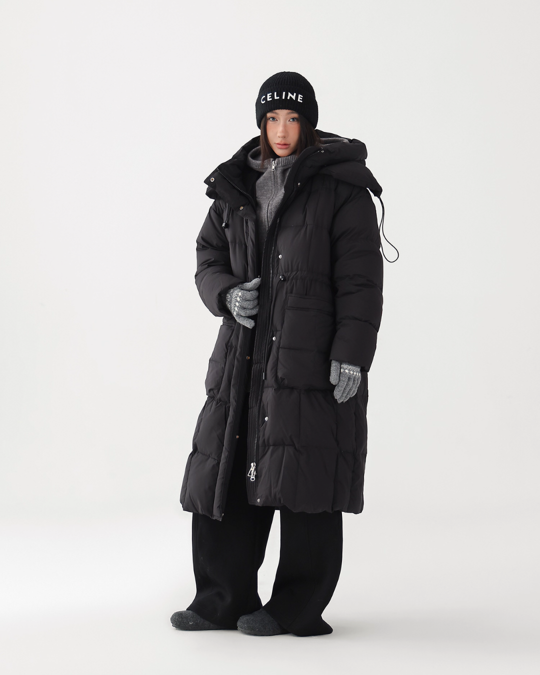 Stand Collar Down Long Coat ACS0331