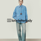 Blue Striped Patchwork Shirt LLA0415
